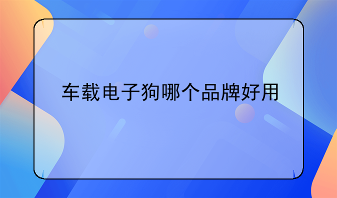 车载电子狗哪个品牌好用